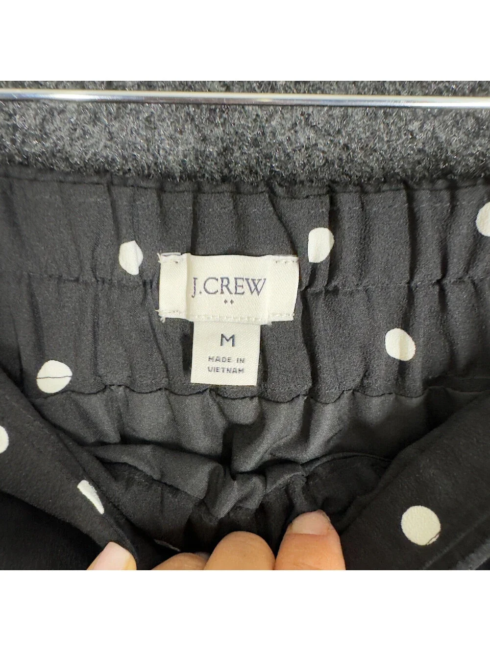 J. Crew Skirt Women M Medium Black Polka Dot A-Line Midi Lined Pull On Mid Rise